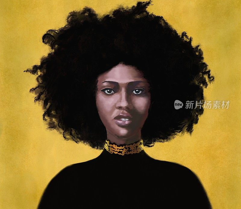一个非洲裔年轻女子的肖像