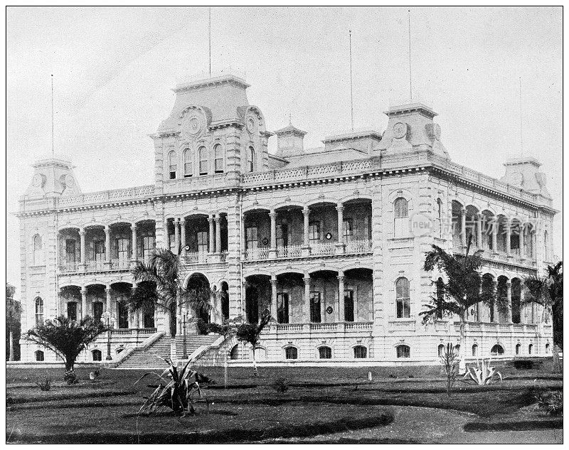 夏威夷，古董照片:政府大楼