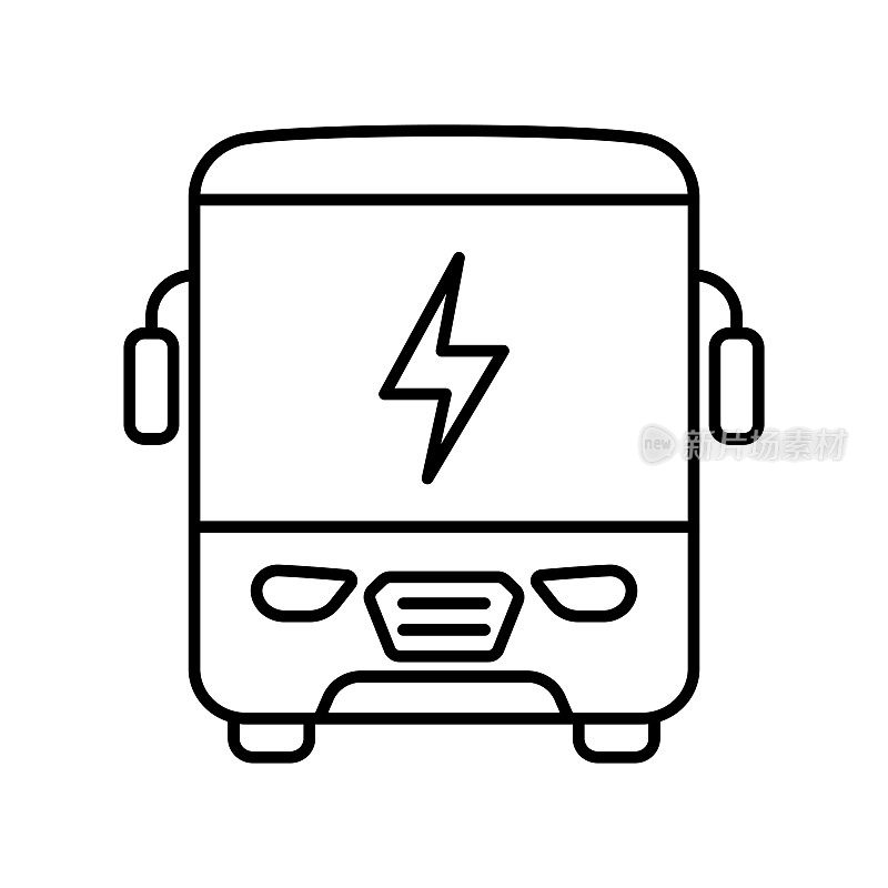 电动巴士图标。