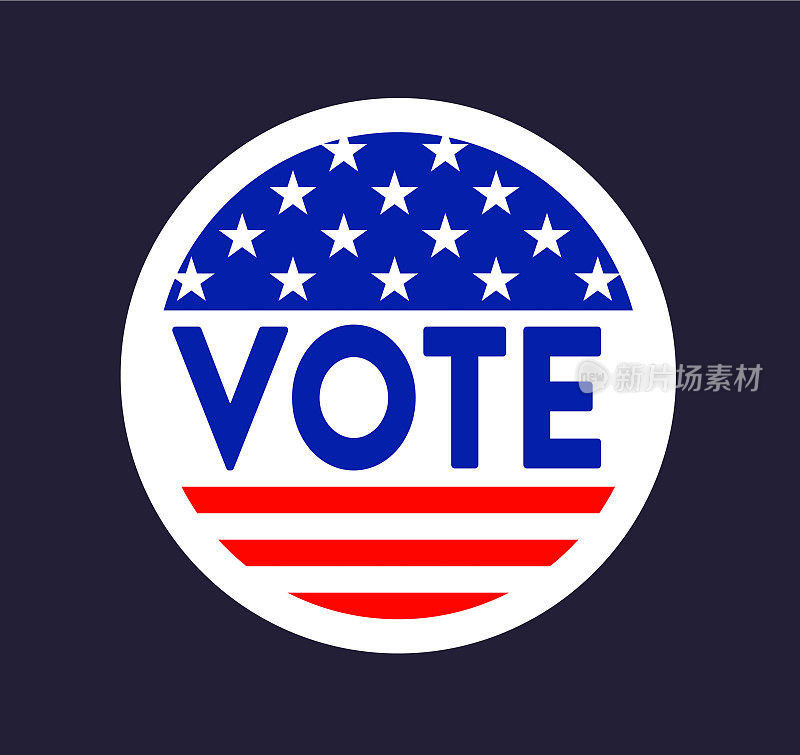 美国选民竞选活动按钮设计采用美国国旗设计元素