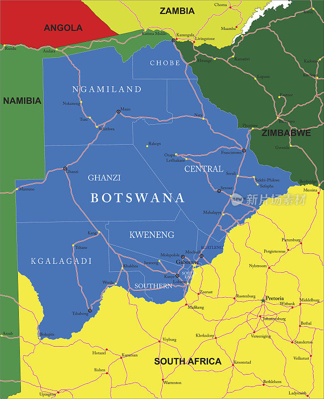 博茨瓦纳地图