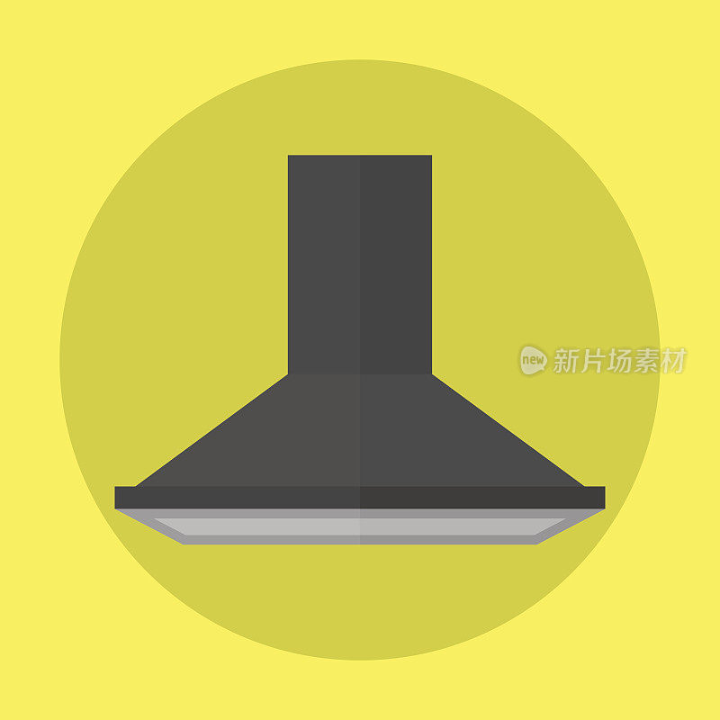 排气器厨房风扇现代电器提取器吸引器空调和通风器过滤器不锈钢当代反向量插图