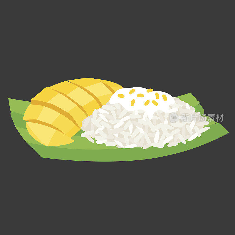 香蕉叶芒果糯米饭