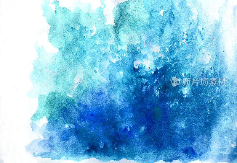 蓝色水彩抽象背景