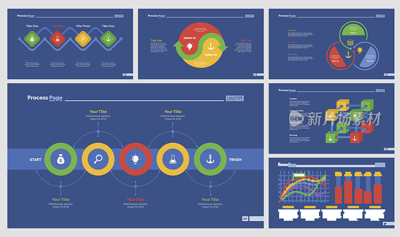 六个规划图幻灯片模板集