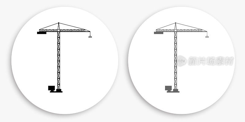 建筑建筑黑白圆形图标