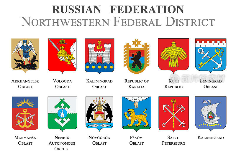 俄罗斯联邦西北联邦区的国家盾旗