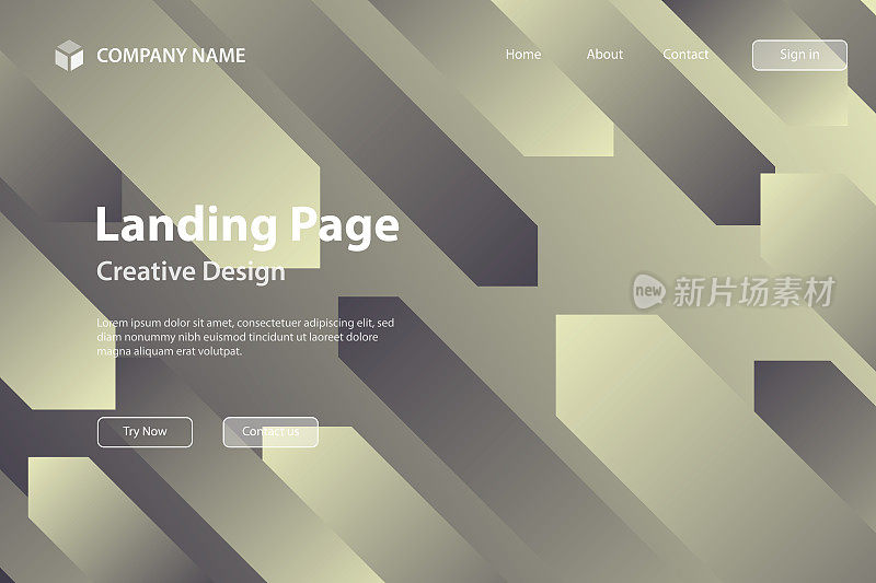 登陆页面模板-几何形状的抽象设计-新潮的灰色渐变