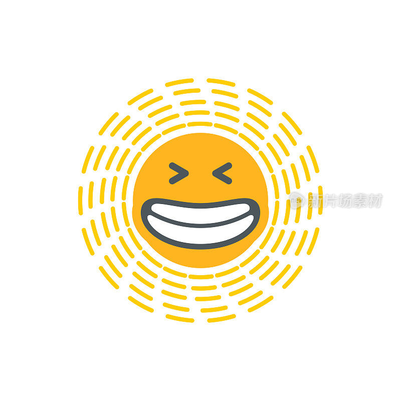 快乐滑稽微笑太阳