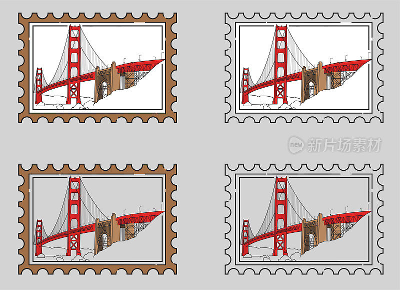 金门大桥邮票水平