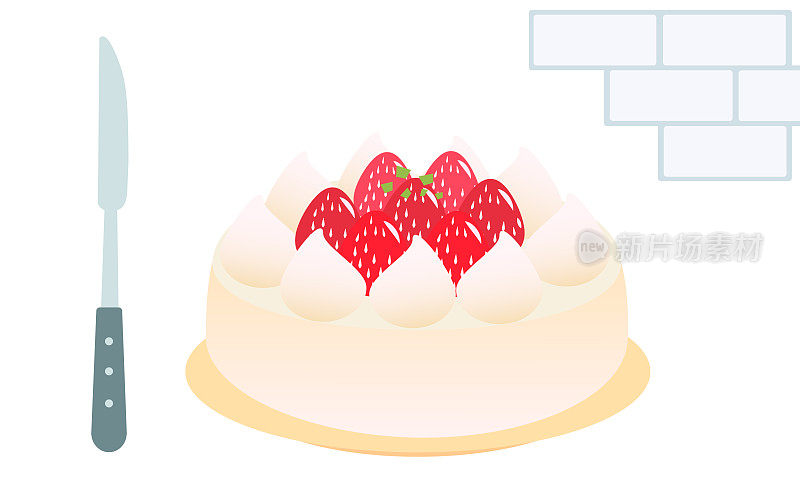 草莓整个蛋糕插图材料