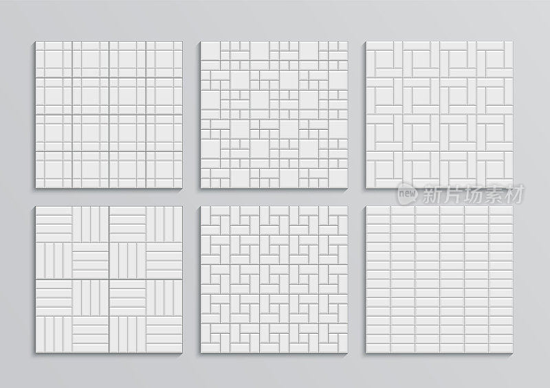铺设板楼。无缝的路面砖。矢量图