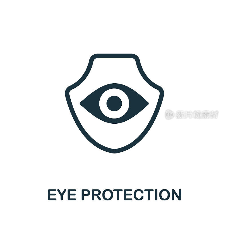 保护眼睛图标。个人防护收藏品中的简单插图。创意眼睛保护图标的网页设计，模板，信息图