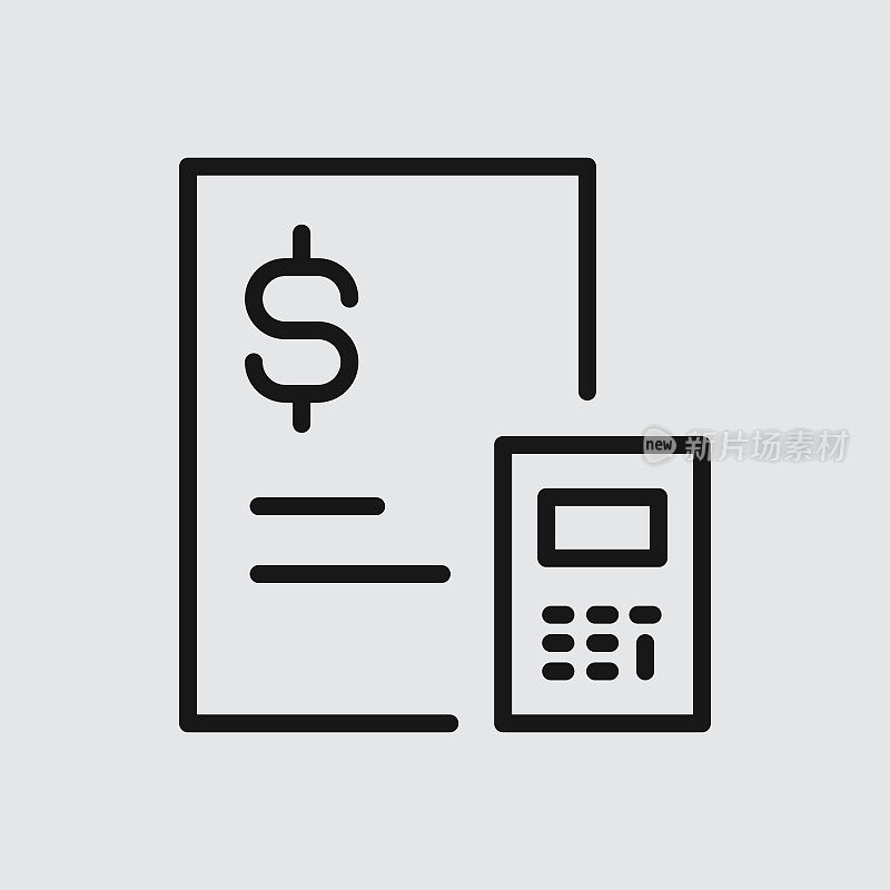 带有可编辑描边的金融行图标