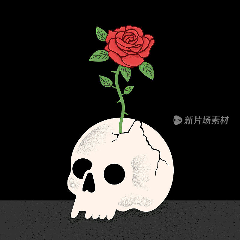 长着玫瑰的骷髅