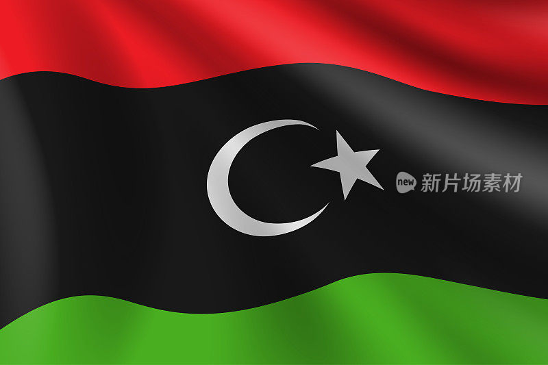 利比亚国旗。利比亚国旗。矢量标志背景。股票插图
