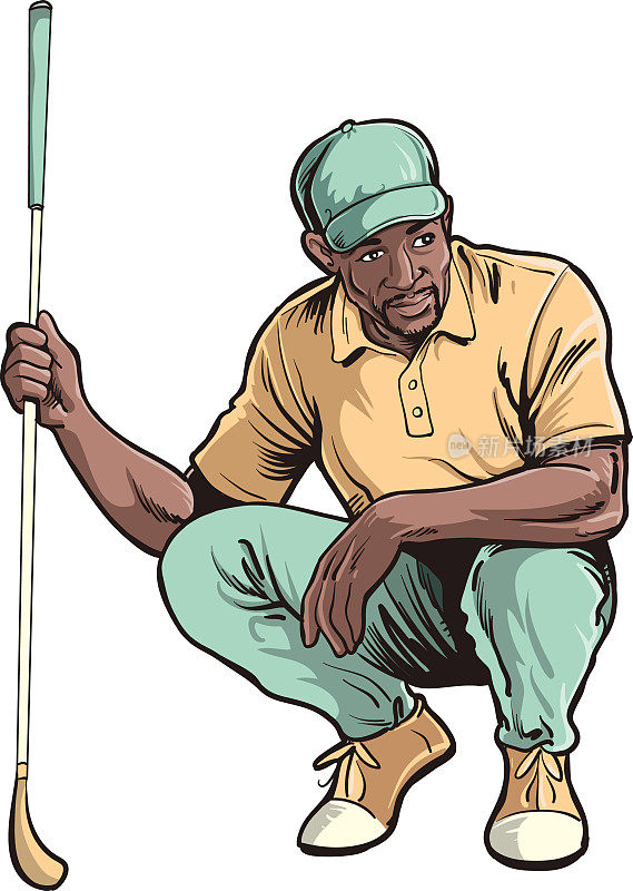 非裔美国人的高尔夫球手