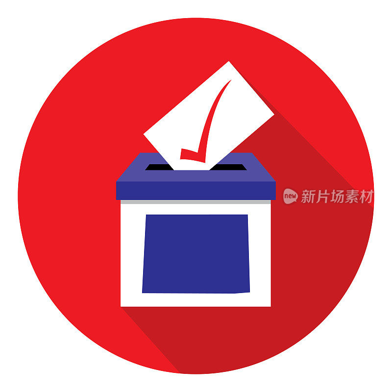 红圈科罗拉多州投票箱图标