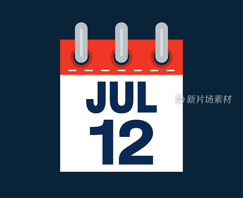 这个月的日历日期是7月12日