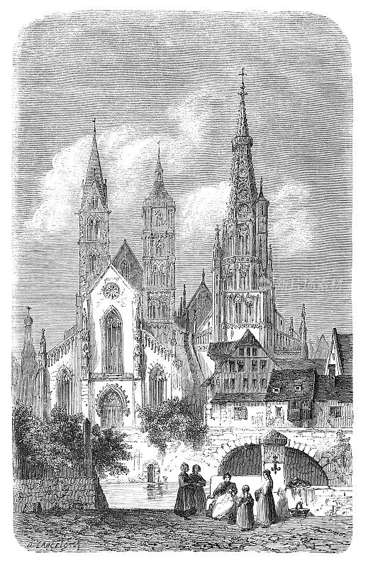 德国斯图加特附近埃斯林根教堂1862年
