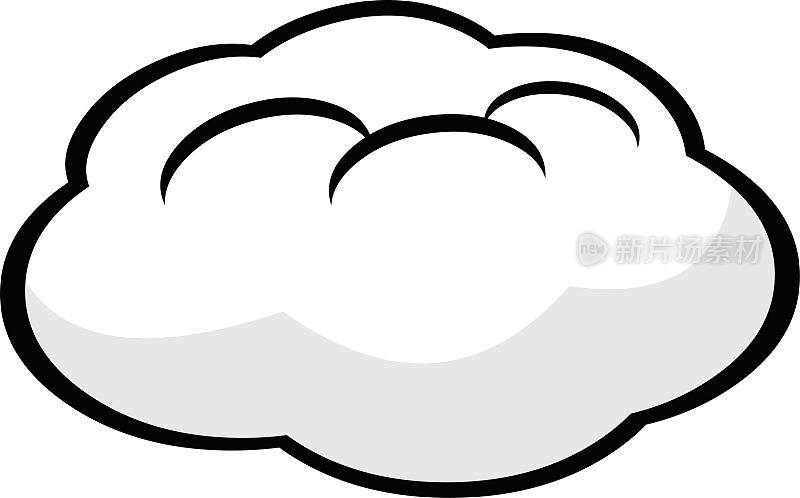矢量插图的云绘制在黑色和白色