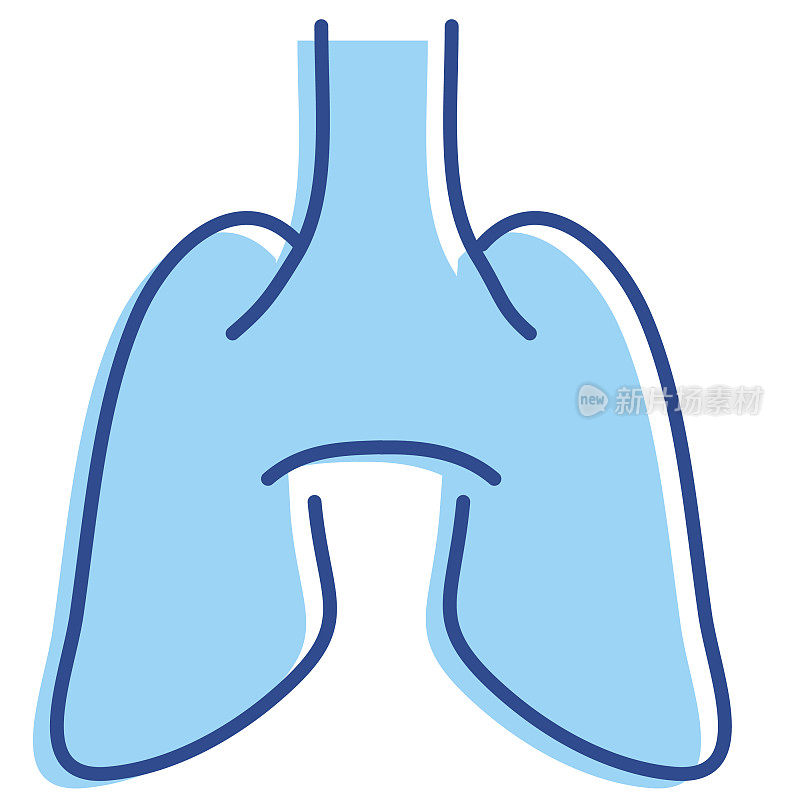 感冒和流感病毒清除肺细线图标可编辑中风