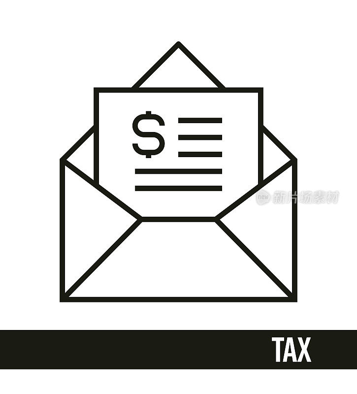 会计行图标概念。税务线图标设计。