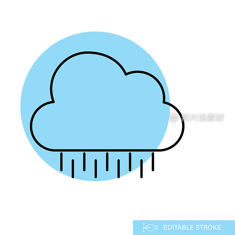 雨云-天气细线图标