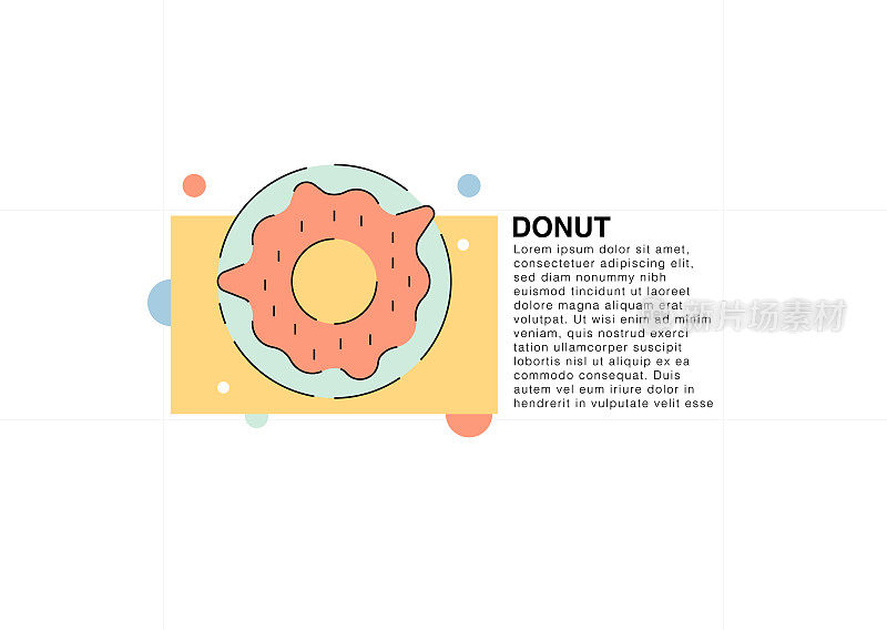 甜甜圈彩色线图标