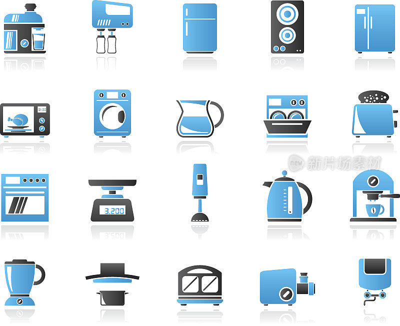 厨房电器和厨房用品图标