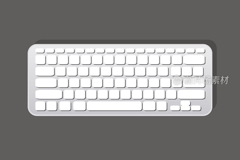 白色矢量电脑键盘