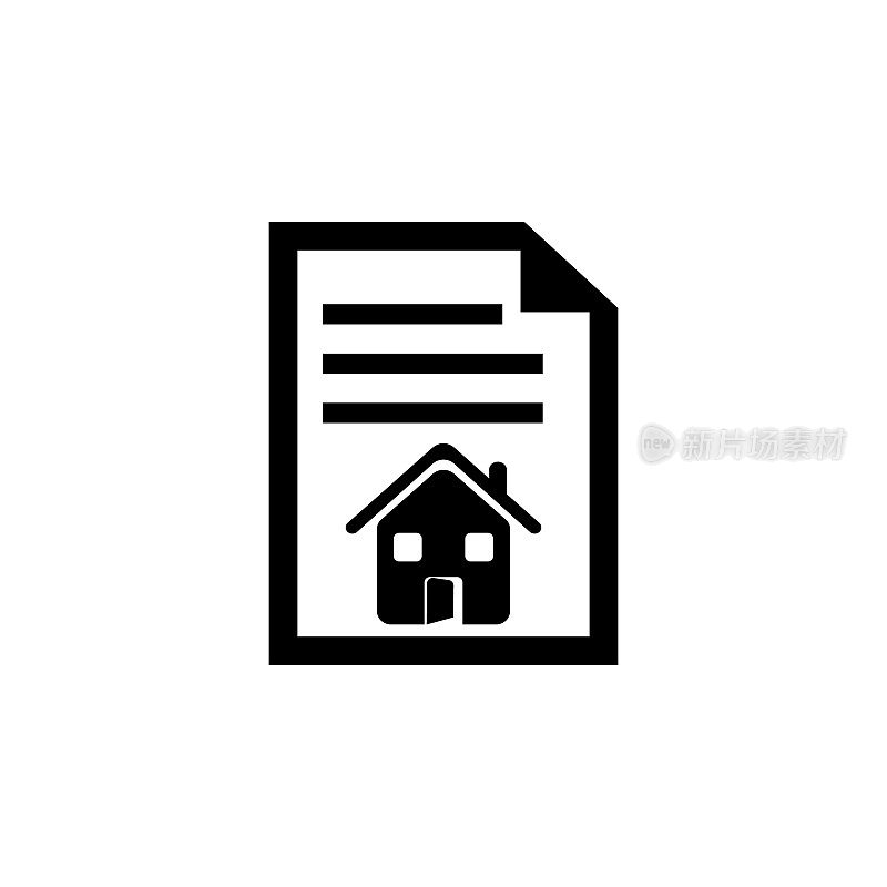 签约在家图标。房地产交易的概念和web应用程序的图标元素。插图图标用于网站设计和开发，应用程序开发。溢价图标