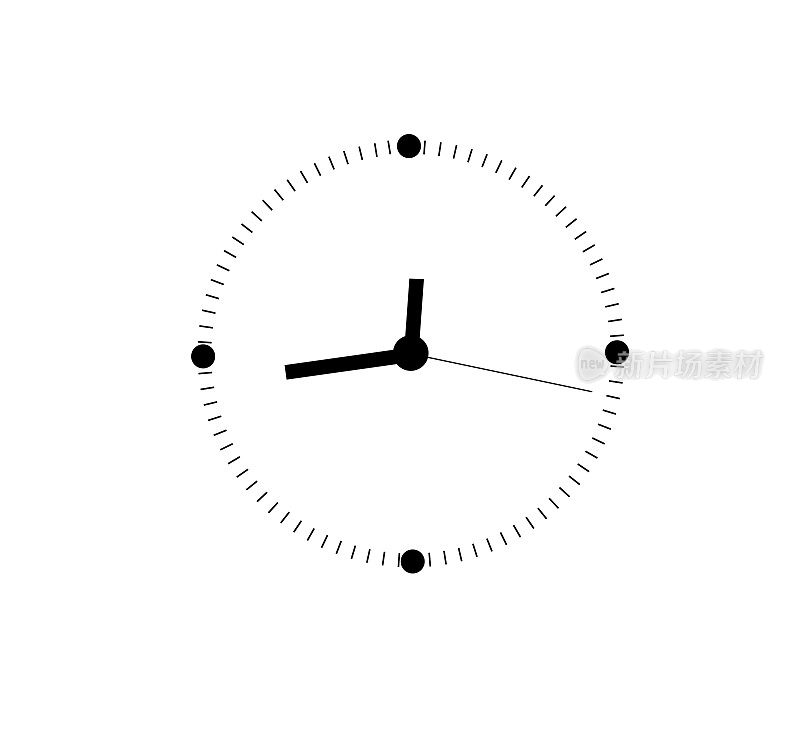 时钟图标在时尚的平面风格孤立的背景。时钟图标页面符号为您的网站设计。矢量图