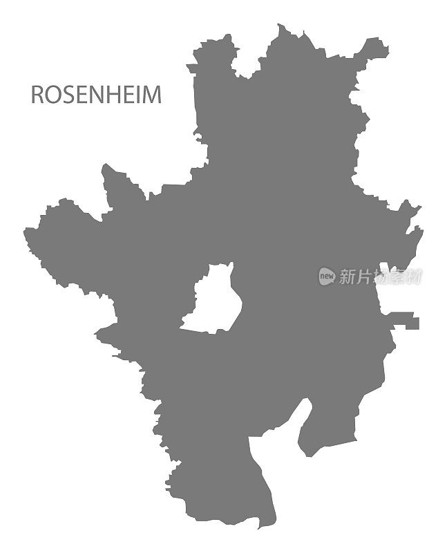 德国巴伐利亚州的罗森海姆格雷县地图