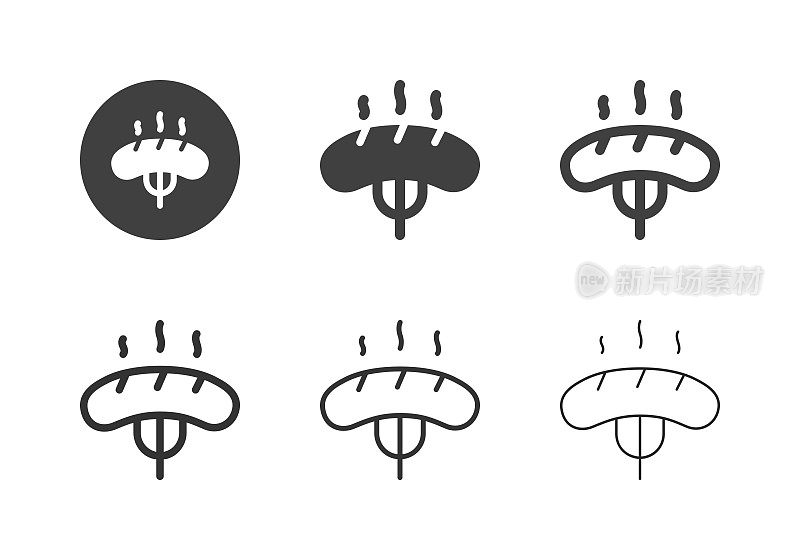 BBQ香肠图标-多系列