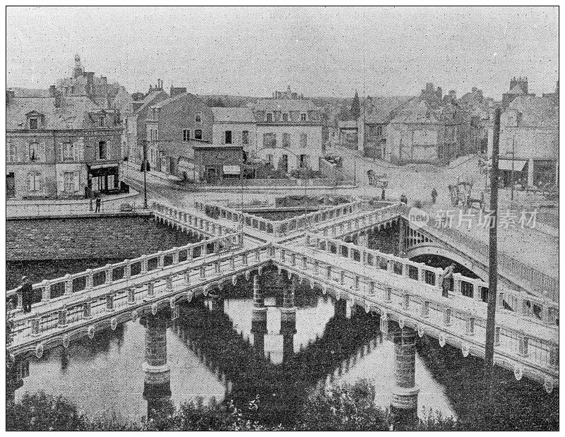 古画:勒芒萨特河上的x桥