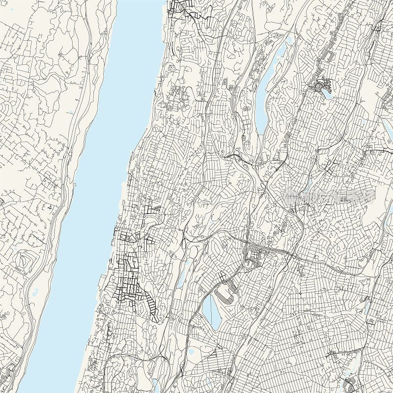 扬克斯，纽约，美国矢量地图