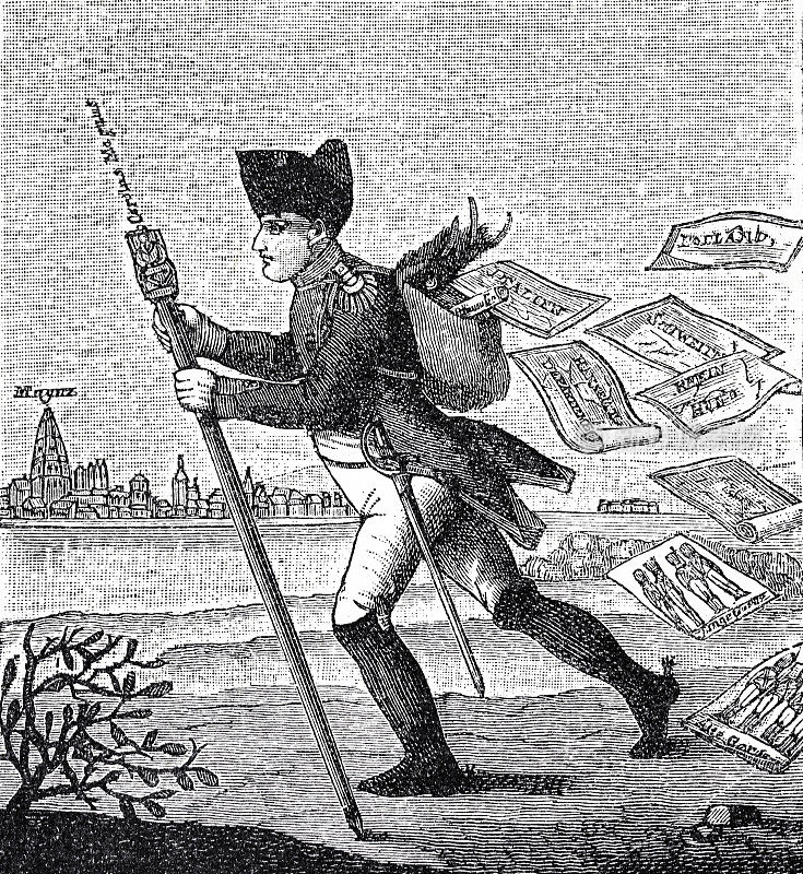 拿破仑撤退的模拟图像，《莱茵报》