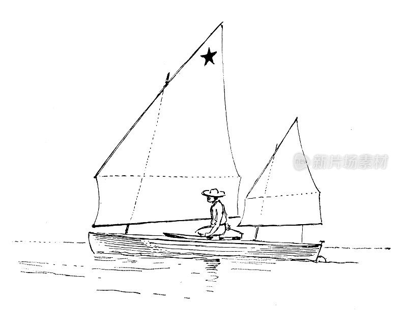 1889年的运动和消遣:独木舟在日本千岛群岛相遇