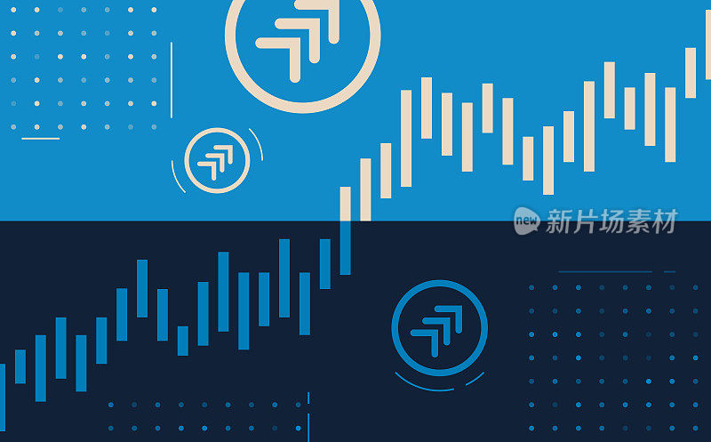 股票商品价值上升反弹图向上概念