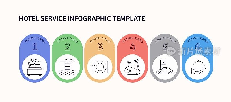 酒店和服务相关的矢量信息图设计概念。