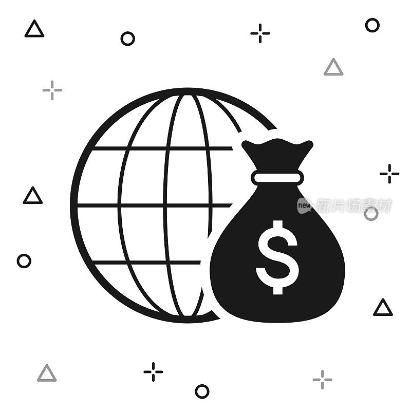 美元在全球流通。白色背景图标