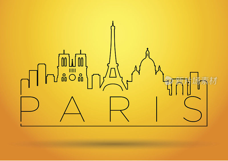 巴黎城市天际线排版设计