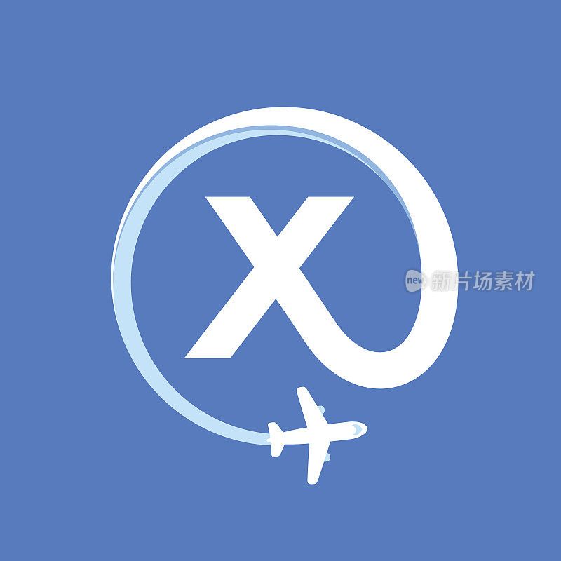 有航空公司和飞机的X字母。