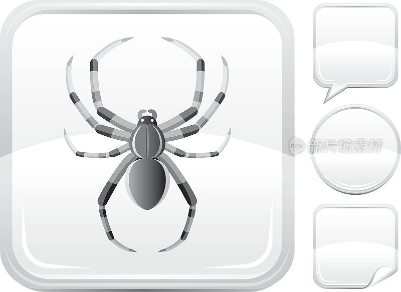 蜘蛛图标上的银按钮