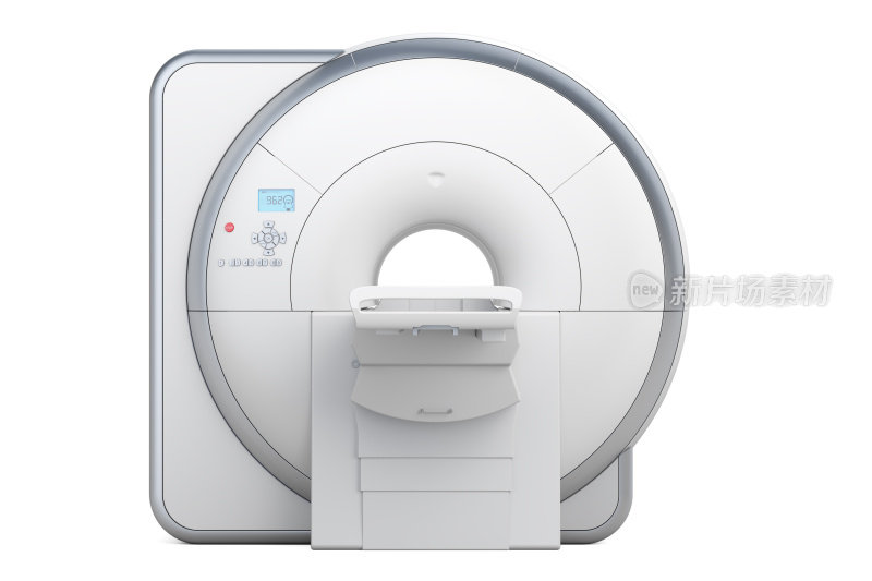 MRI磁共振成像扫描仪，3D渲染孤立的白色背景