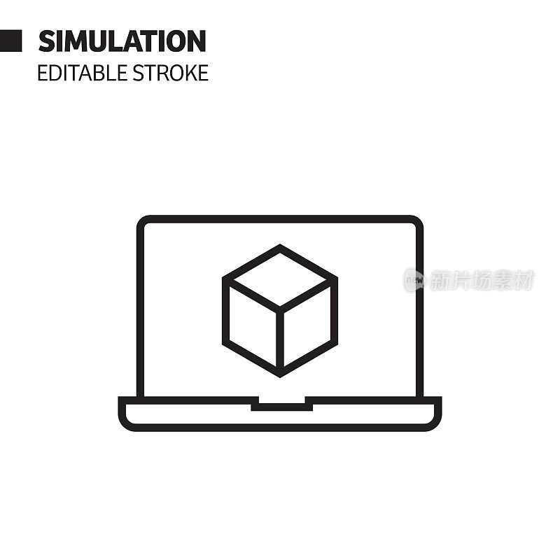 模拟线图标，轮廓矢量符号插图。