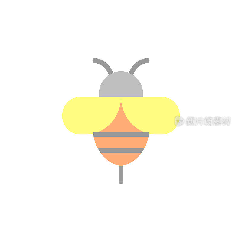蜜蜂疗法替代医学图标。简单的颜色矢量元素替代医药图标用户界面和用户体验，网站或移动应用程序