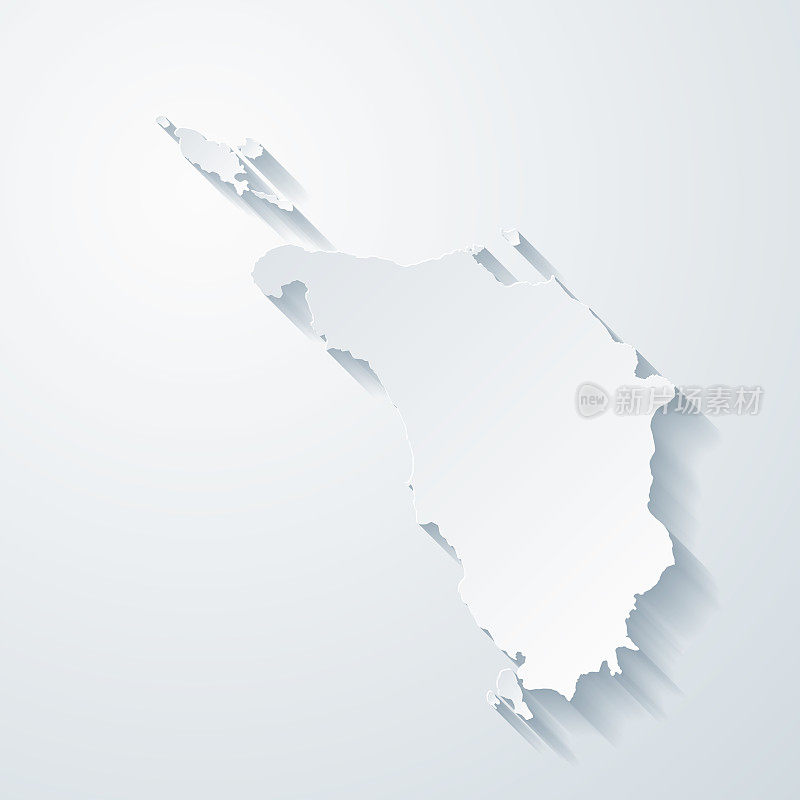 Mindoro地图与剪纸效果空白背景