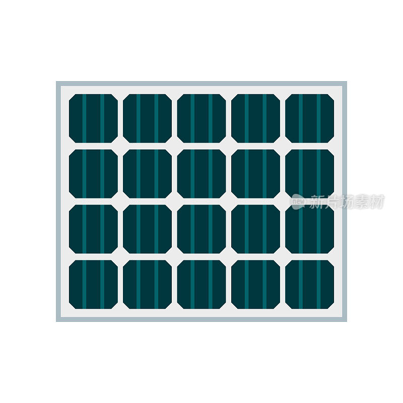 太阳能电池板图标上透明的背景